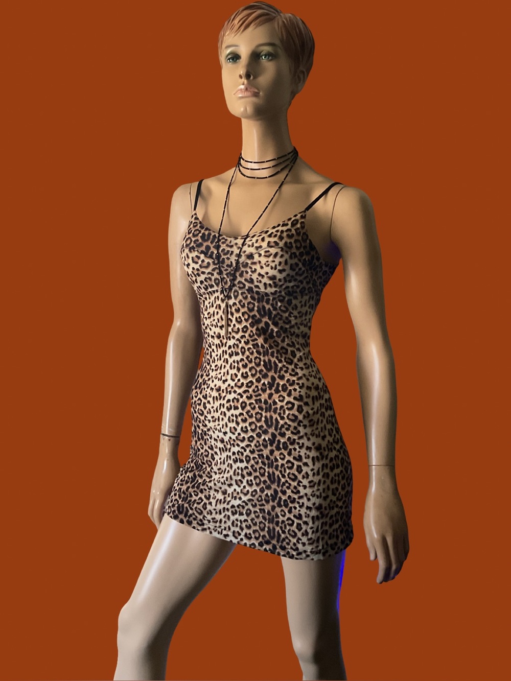 GUESS U.S.A. LIGHTWEIGHT LEOPARD SLIP DRESS JUNIOR SIZE MEDIUM